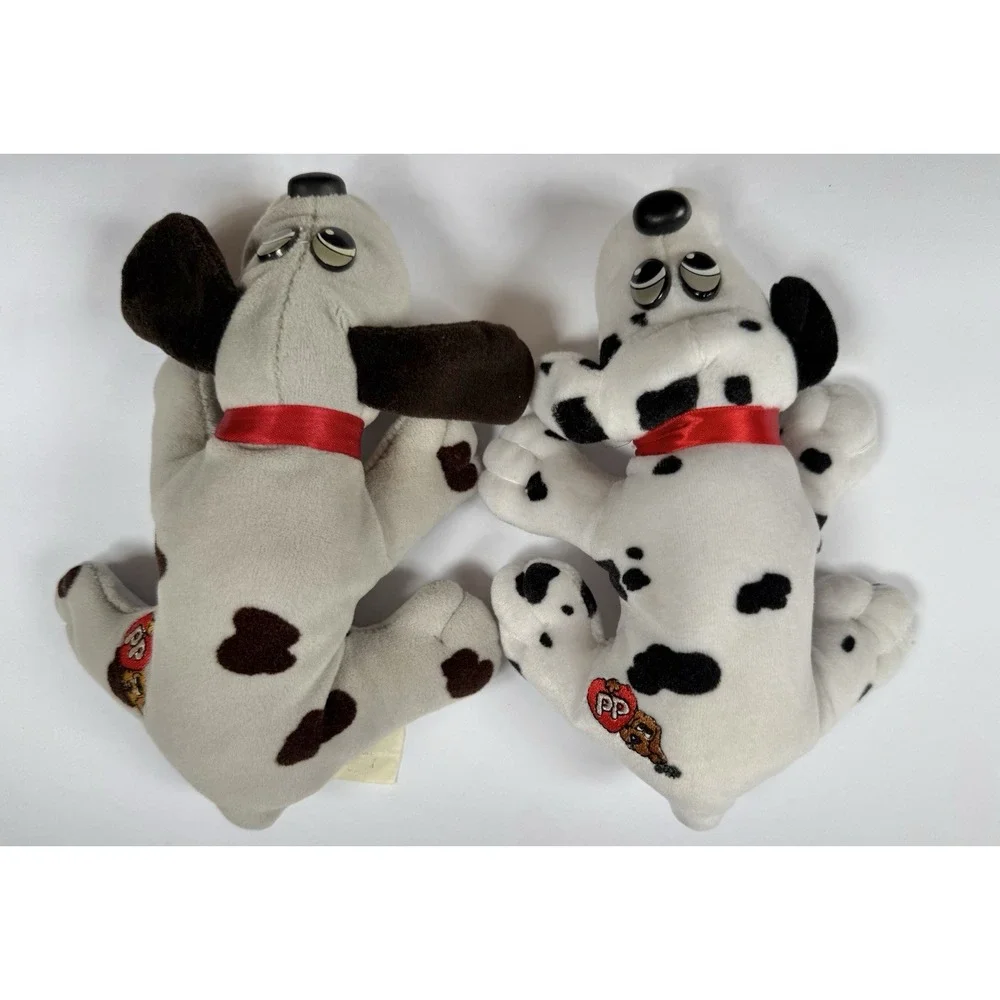 Vintage 1985 Tonka Pound Puppies Plush Dog Gray Black White Stuffed Animals 7in